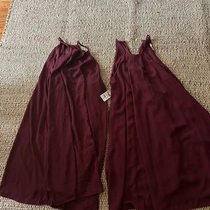 2 maroon Charlotte Russe dresses. 1 size large. 1 size xl